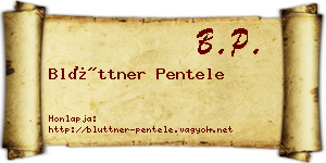 Blüttner Pentele névjegykártya